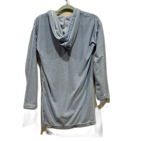 Vineyard Vines Swim Cover Up Terry Cloth Blue Long Sleeve Hoodie Dress Womens XS - Picture 7 of 8